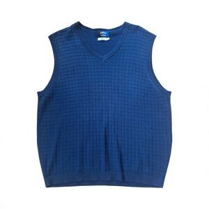 Callaway Golf Men's Blue Sweater Vest 100% Silk Sz Medium Golfing Classic Office